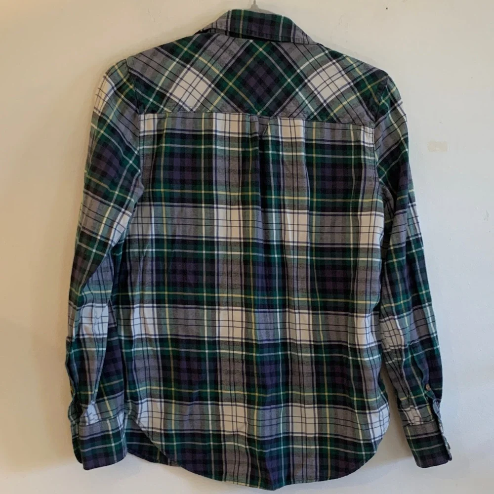 J. Crew Multicolor Plaid Button-Down Shirt - Preloved